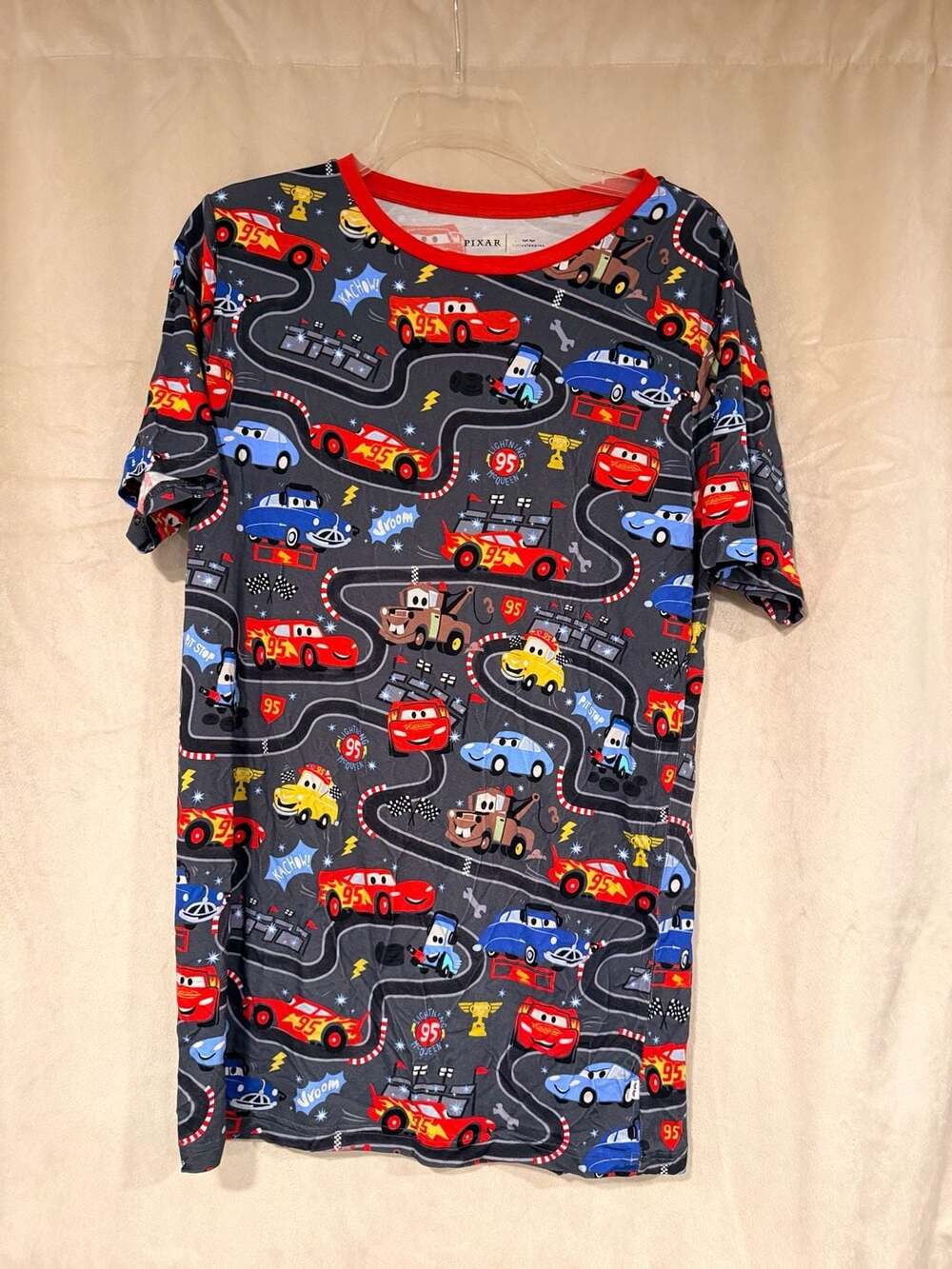 Little Sleepies Disney Pixar Cars Lightning McQueen Lunaluxe Bamboo Pj Top XS